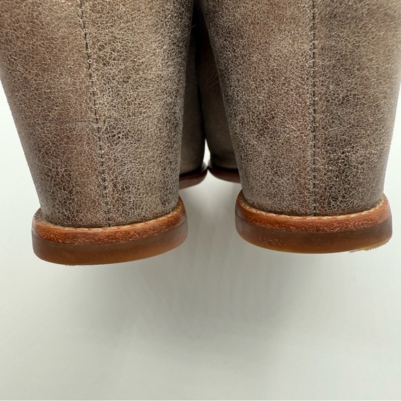 Johnston & Murphy Nancy Wedge Mule Shoes Champagne Metallic Leather Sz 8.5 - Picture 9 of 10